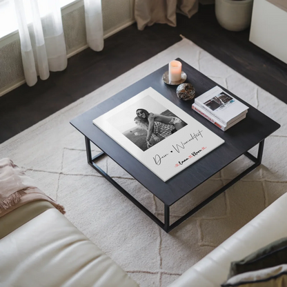 Fotoboard Wandbild Fotocollage mit 1 Foto & Namen Schwester Black & White mit Wunschtext