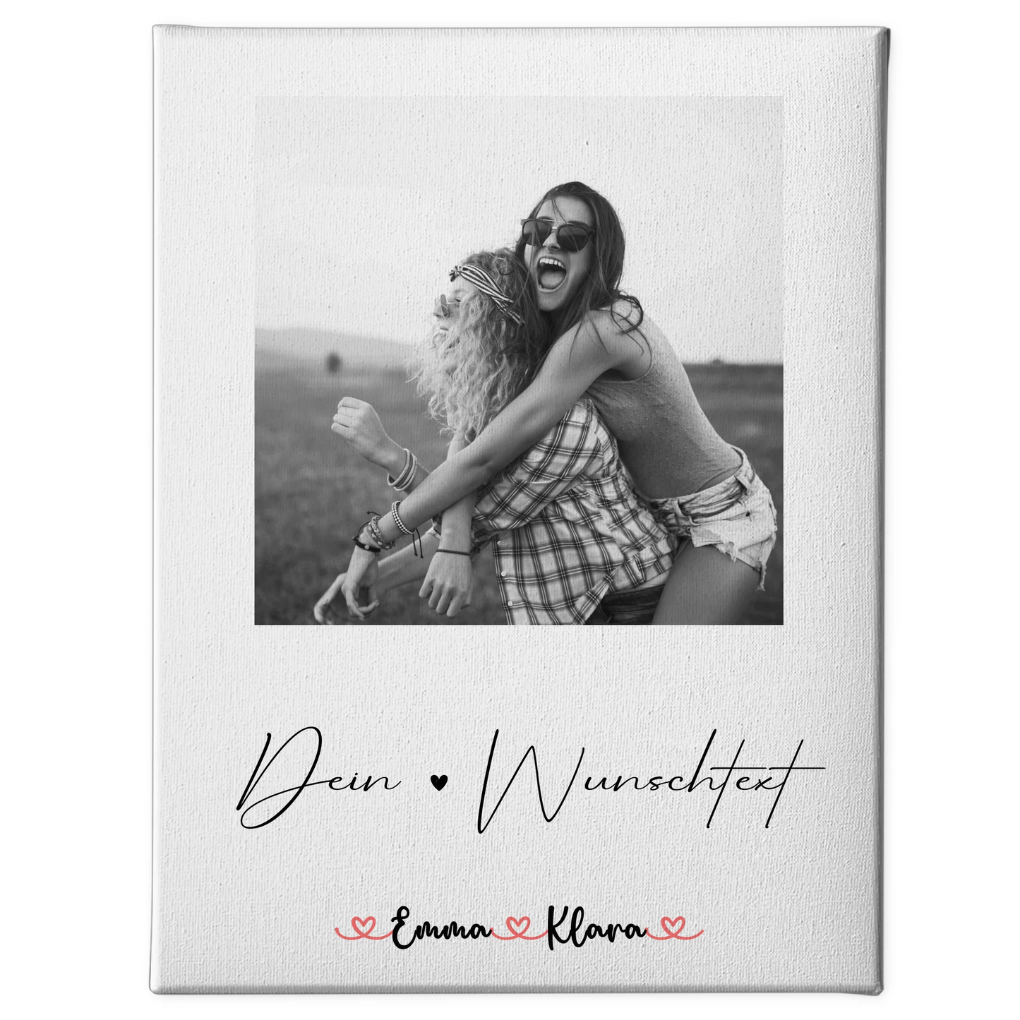 Leinwand Schwester 1 Foto & Namen personalisiert Mit Foto Namen Black & White