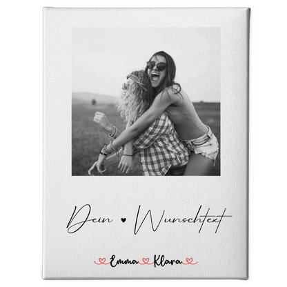 Leinwand Schwester 1 Foto & Namen personalisiert Mit Foto Namen Black & White