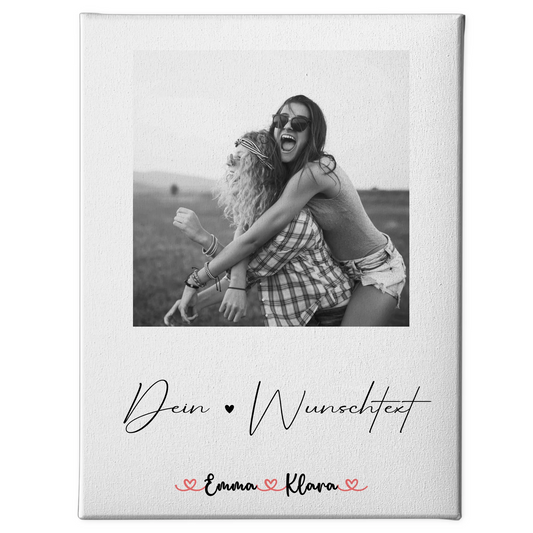 Leinwand Schwester 1 Foto & Namen personalisiert Mit Foto Namen Black & White