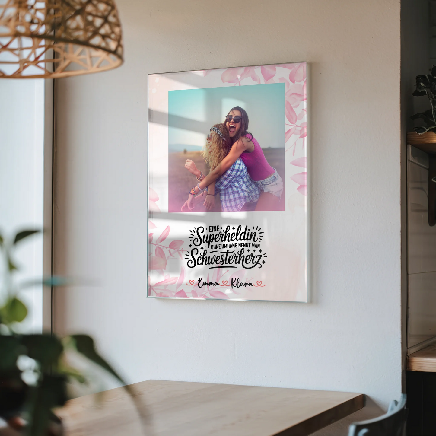 Acrylglas Wandbild Fotocollage Lehrerin echte Heldin Mit Foto, Namen & Spruch