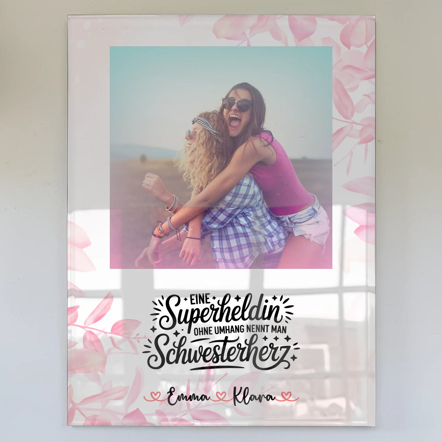 Acrylglas Wandbild Fotocollage Lehrerin echte Heldin Mit Foto, Namen & Spruch