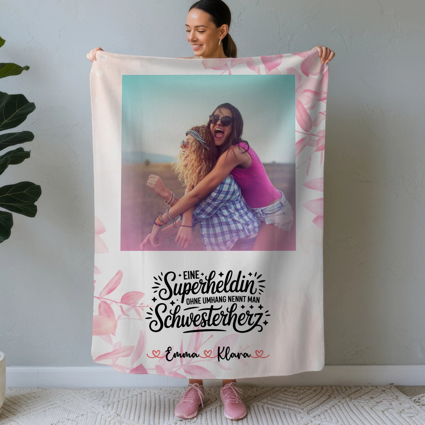 Namensdecke personalisiert Mit Foto für Lehrerin echte Heldin Schwester