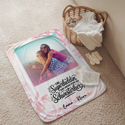 Namensdecke personalisiert Mit Foto für Lehrerin echte Heldin Schwester