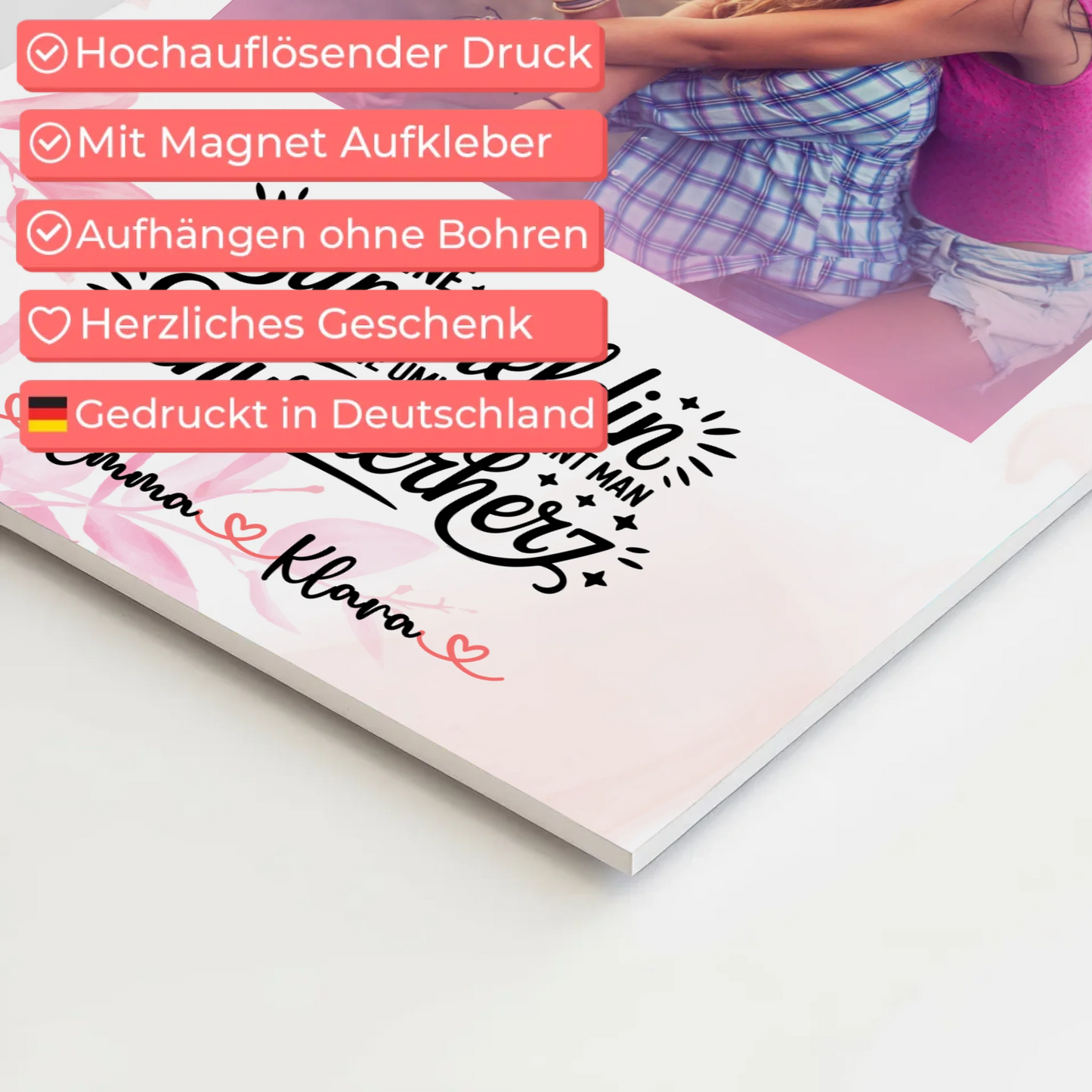 Fotoboard Poster Magnetisch Mit Foto, Namen & Wunschtext für Lehrerin