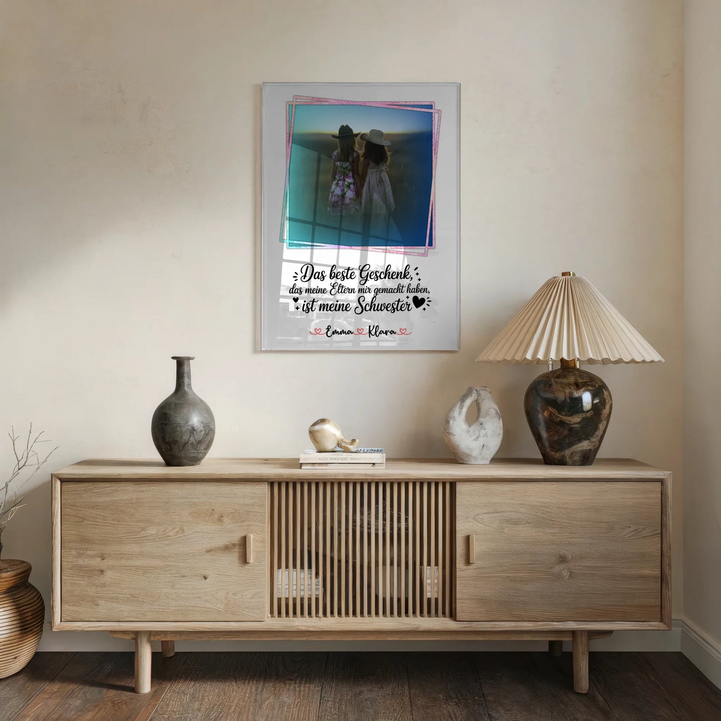 Foto Acrylglas personalisiert - Geschenk für Schwester mit Namen