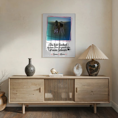 Foto Acrylglas personalisiert - Geschenk für Schwester mit Namen