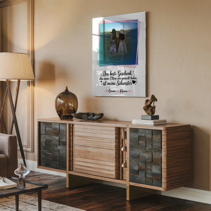 Foto Acrylglas personalisiert - Geschenk für Schwester mit Namen
