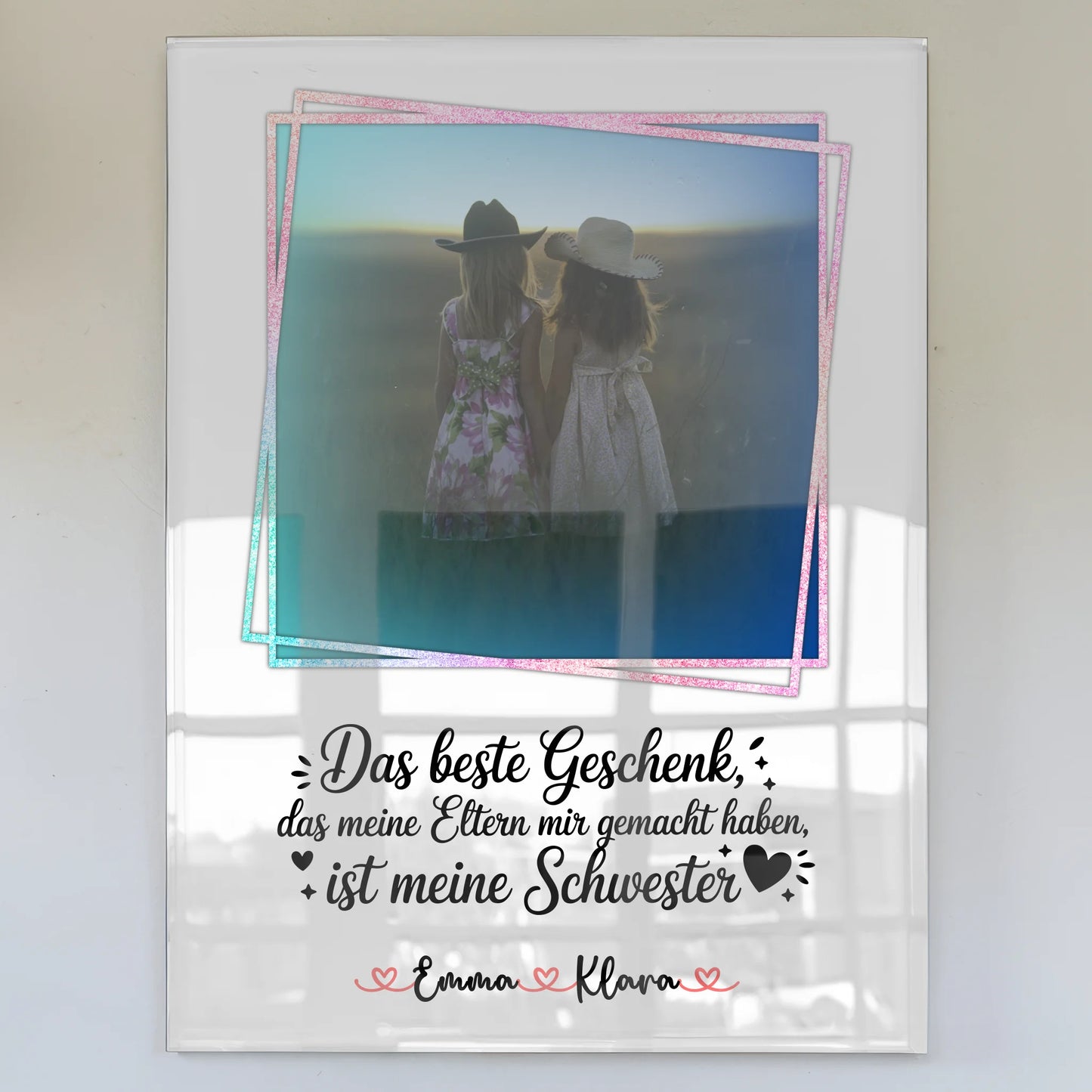 Foto Acrylglas personalisiert - Geschenk für Schwester mit Namen