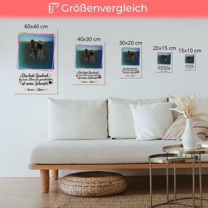Magnetposter Fotoboard personalisiert mit Foto & Namen für Schwester