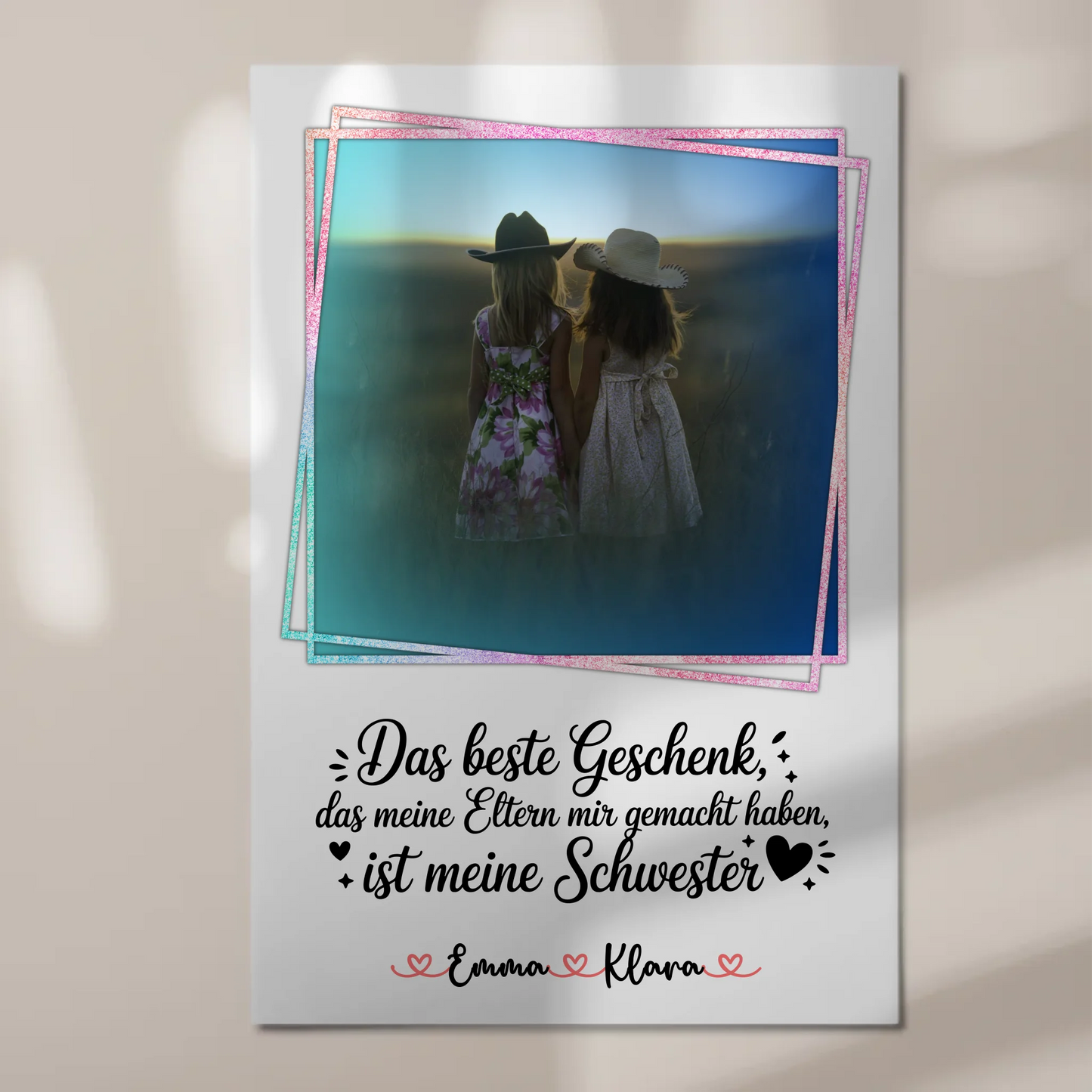 Magnetposter Fotoboard personalisiert mit Foto & Namen für Schwester