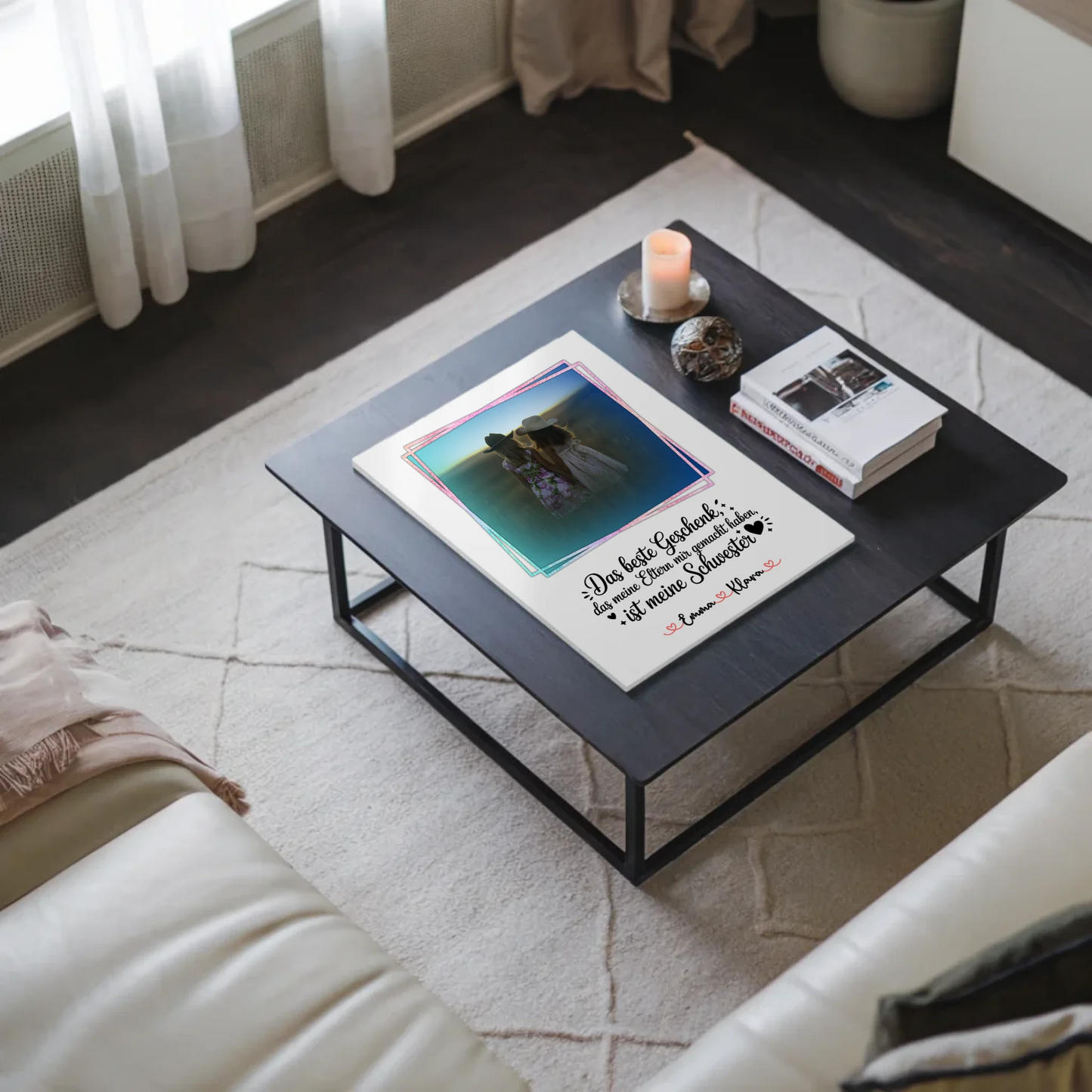 Magnetposter Fotoboard personalisiert mit Foto & Namen für Schwester