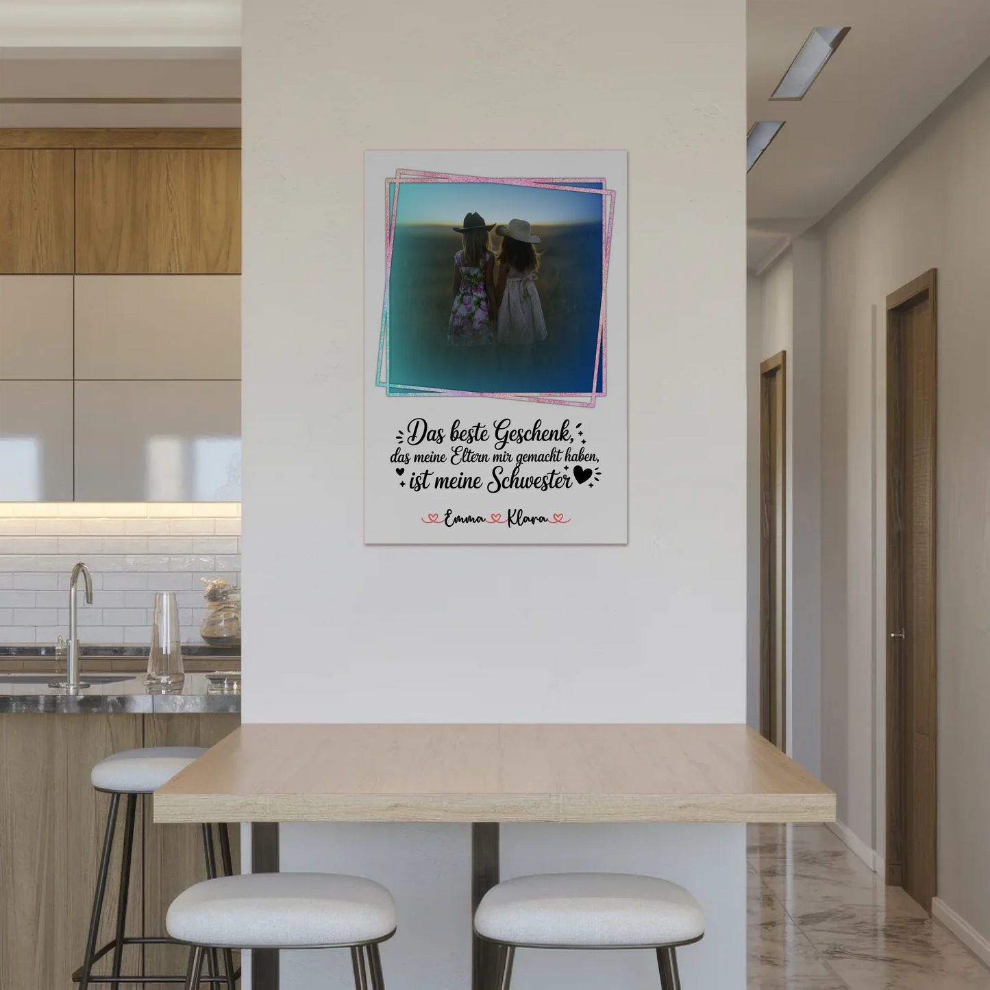 Magnetposter Fotoboard personalisiert mit Foto & Namen für Schwester