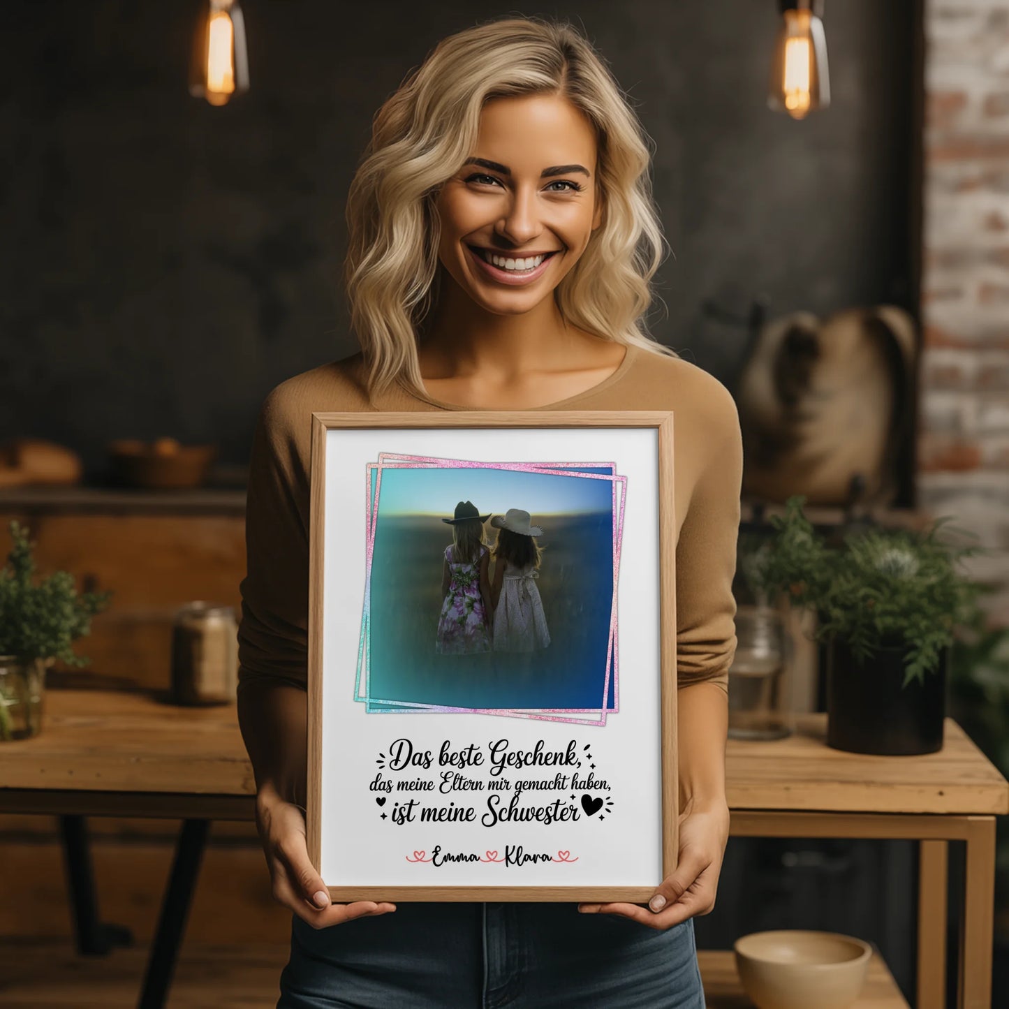 Schwester Poster mit Foto, Namen & eigenem Spruch - Das beste Geschenk
