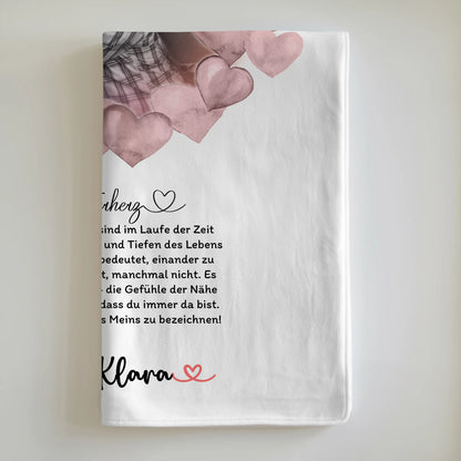 Personalisierte Decke Schwester mit Foto & Namen, Schwester Ich Liebe Dich Spruch