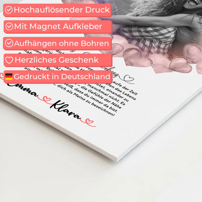 Fotoboard Magnetisches Wandbild Schwester Ich Liebe Dich Mit Foto & Namen Black & White