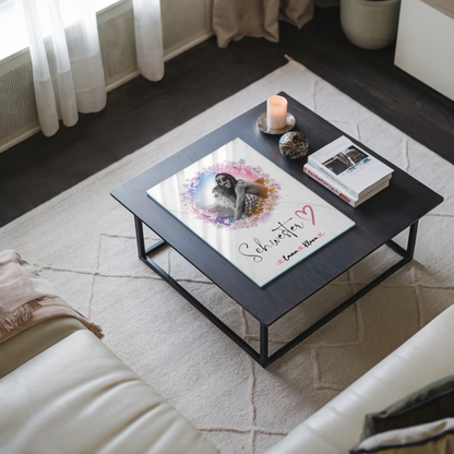 Acryl Fotocollage Glasbild Schwesterherz personalisiert mit 2 Fotos, Namen & Wunschtext