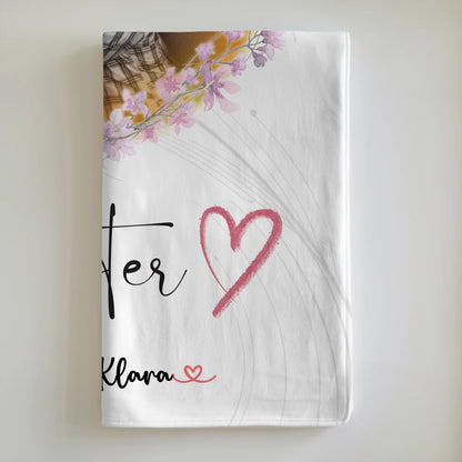 Personalisierte Decke Schwester mit 2 Fotos & Namen Black & White Schwesterherz