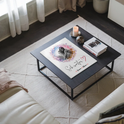 Fotoboard Magnetisches Wandbild Schwesterherz 2 Foto & Namen Black & White mit Wunschtext