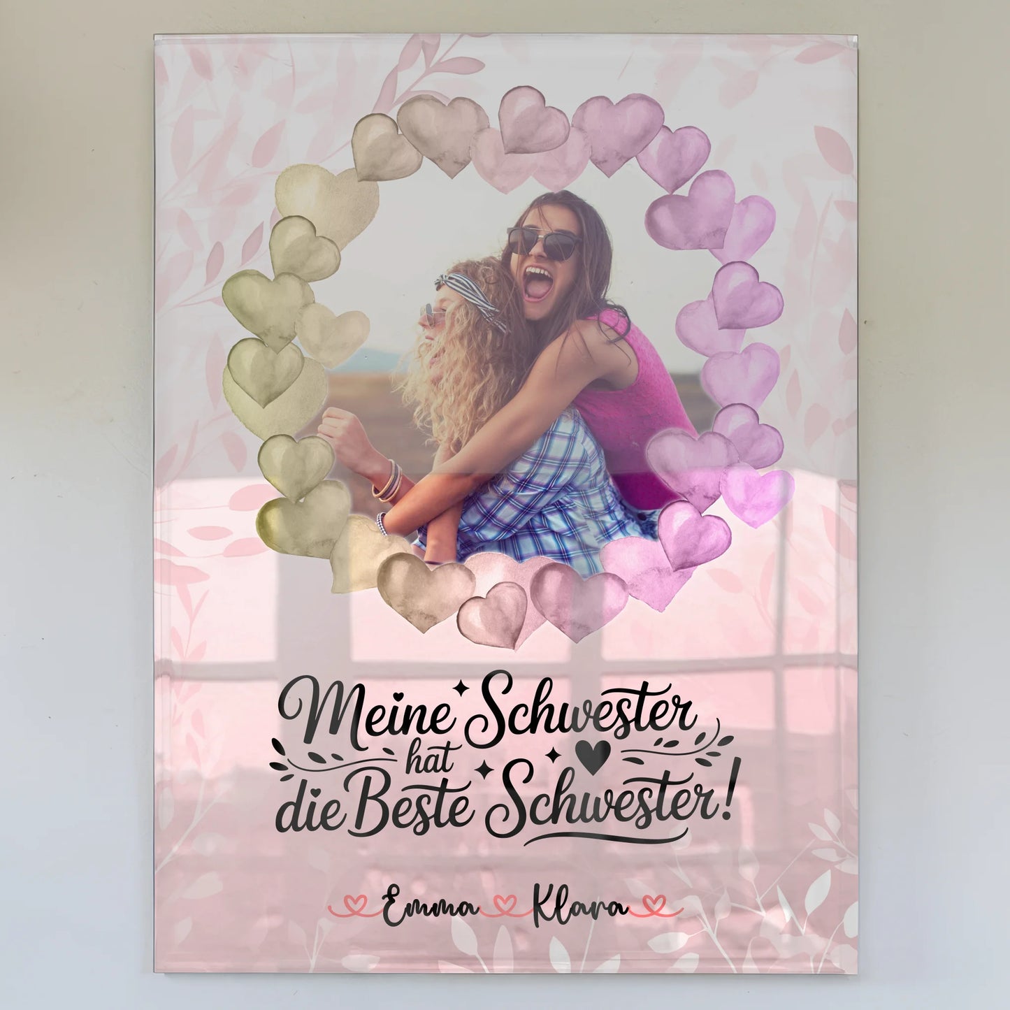 Bild Acrylglas Meine Schwester hat die beste Schwester mit Namen & Foto