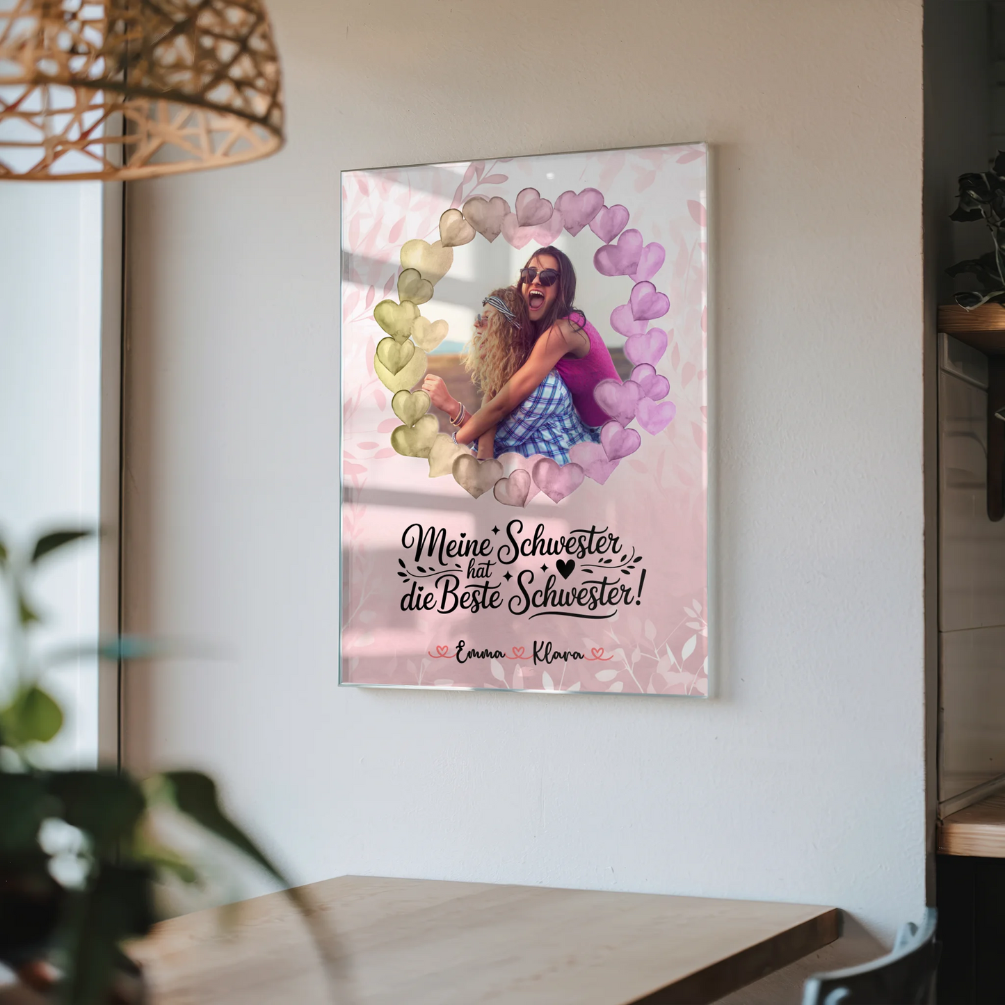 Bild Acrylglas Meine Schwester hat die beste Schwester mit Namen & Foto