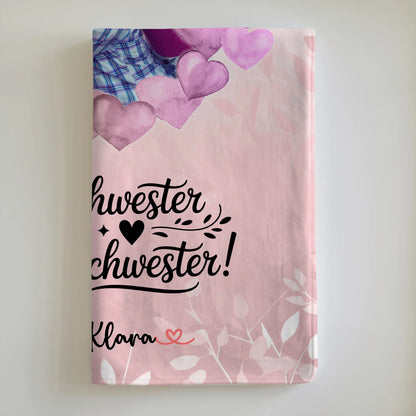 Personalisierte Decke Schwester mit Namen, Foto & eigenem Spruch