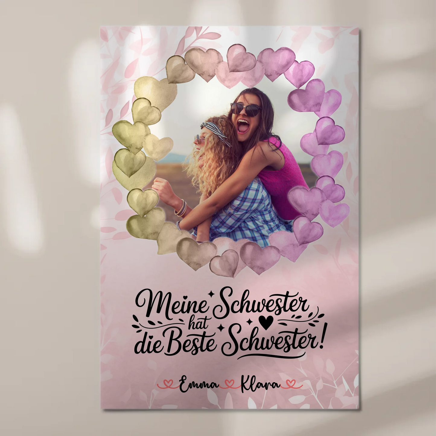 Fotoboard Magnetisch Schwester personalisiert mit Namen Foto & Wunschtext