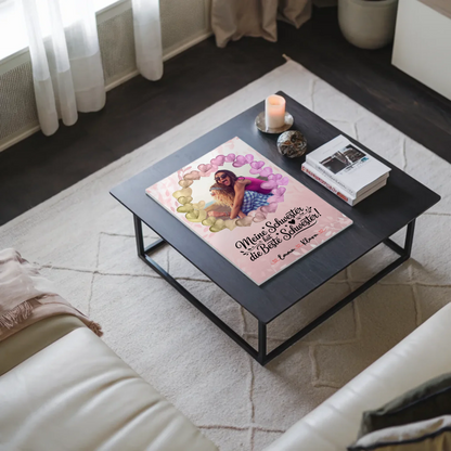 Fotoboard Magnetisch Schwester personalisiert mit Namen Foto & Wunschtext