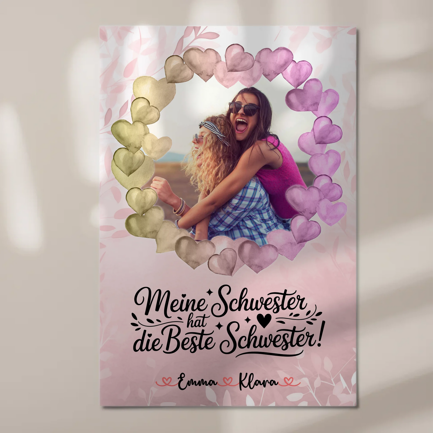 Fotoboard Magnetisch Schwester personalisiert mit Namen Foto & Wunschtext