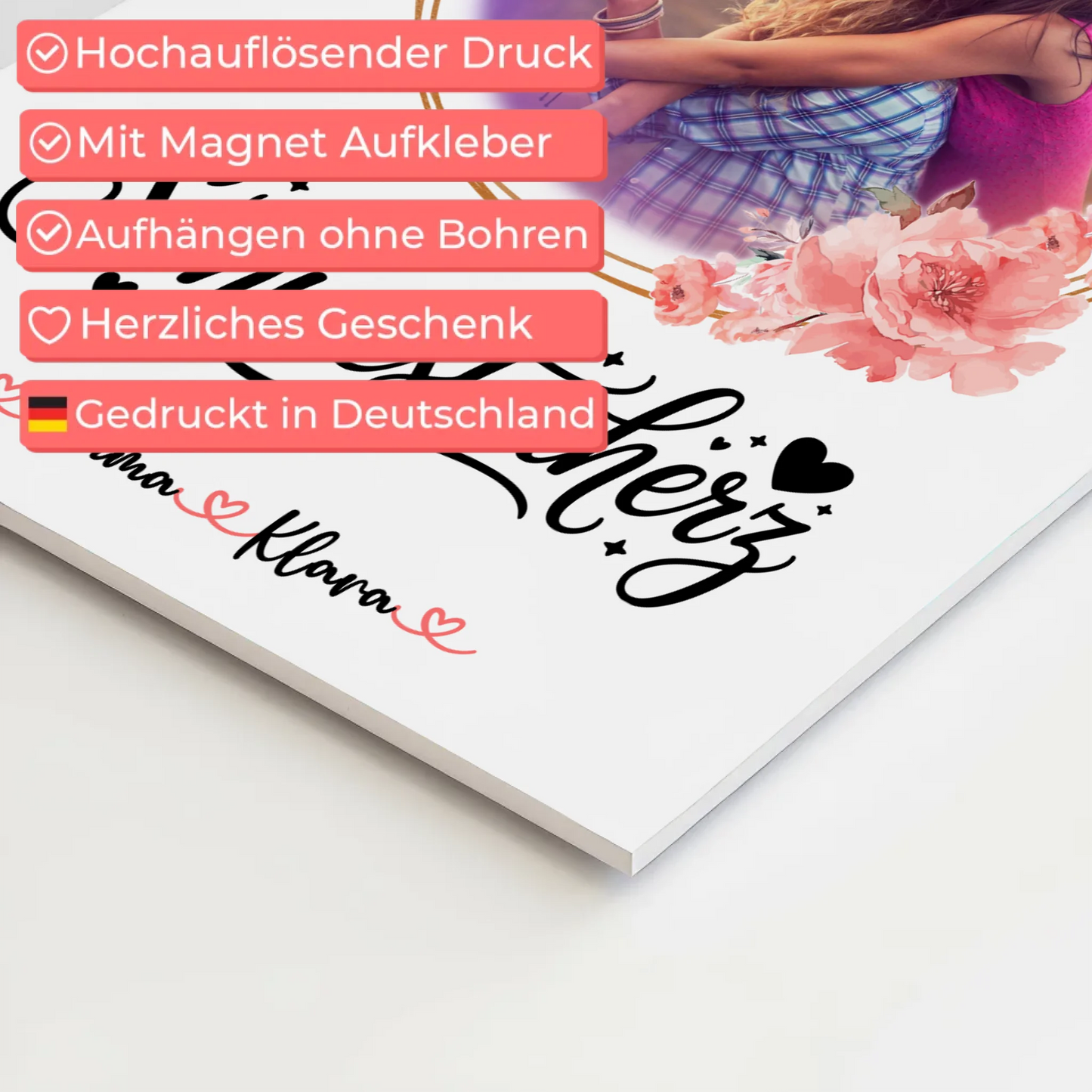 Fotoboard Personalisiert Schwesterherz Foto & Namen mit Wunschtext