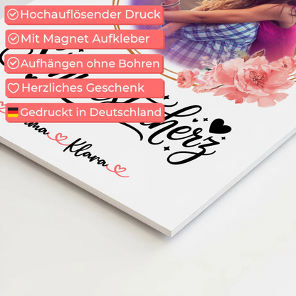 Fotoboard Personalisiert Schwesterherz Foto & Namen mit Wunschtext