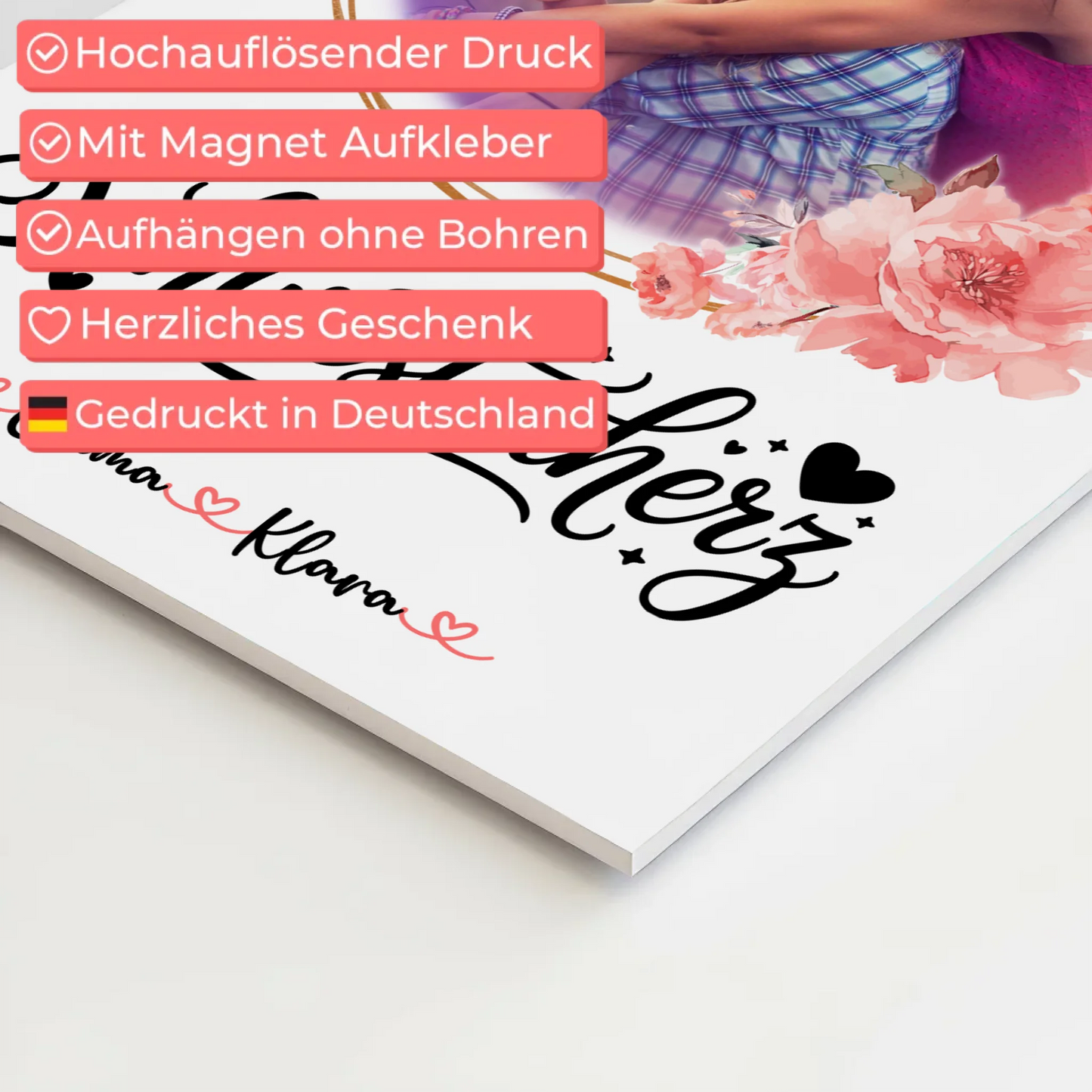 Fotoboard Personalisiert Schwesterherz Foto & Namen mit Wunschtext