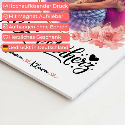 Fotoboard Personalisiert Schwesterherz Foto & Namen mit Wunschtext