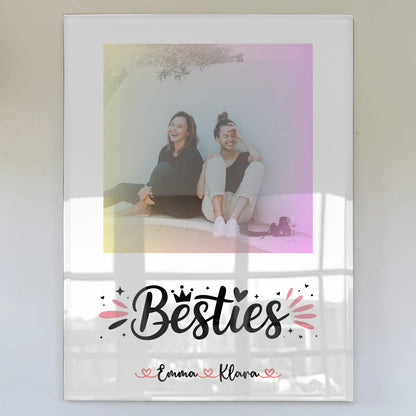 Fotogeschenk beste Freundin Acrylglas Bild mit Foto, Namen & Wunschtext personalisierbar