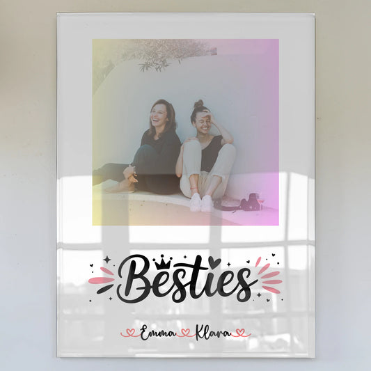 Fotogeschenk beste Freundin Acrylglas Bild mit Foto, Namen & Wunschtext personalisierbar