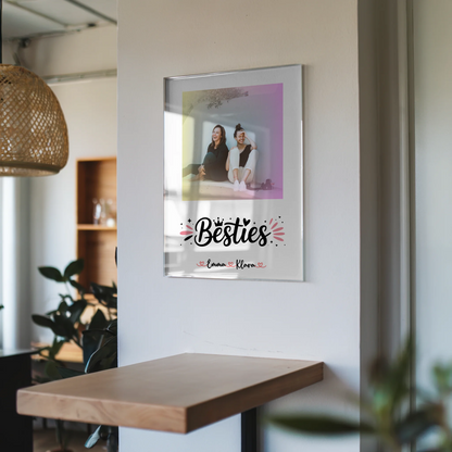 Fotogeschenk beste Freundin Acrylglas Bild mit Foto, Namen & Wunschtext personalisierbar