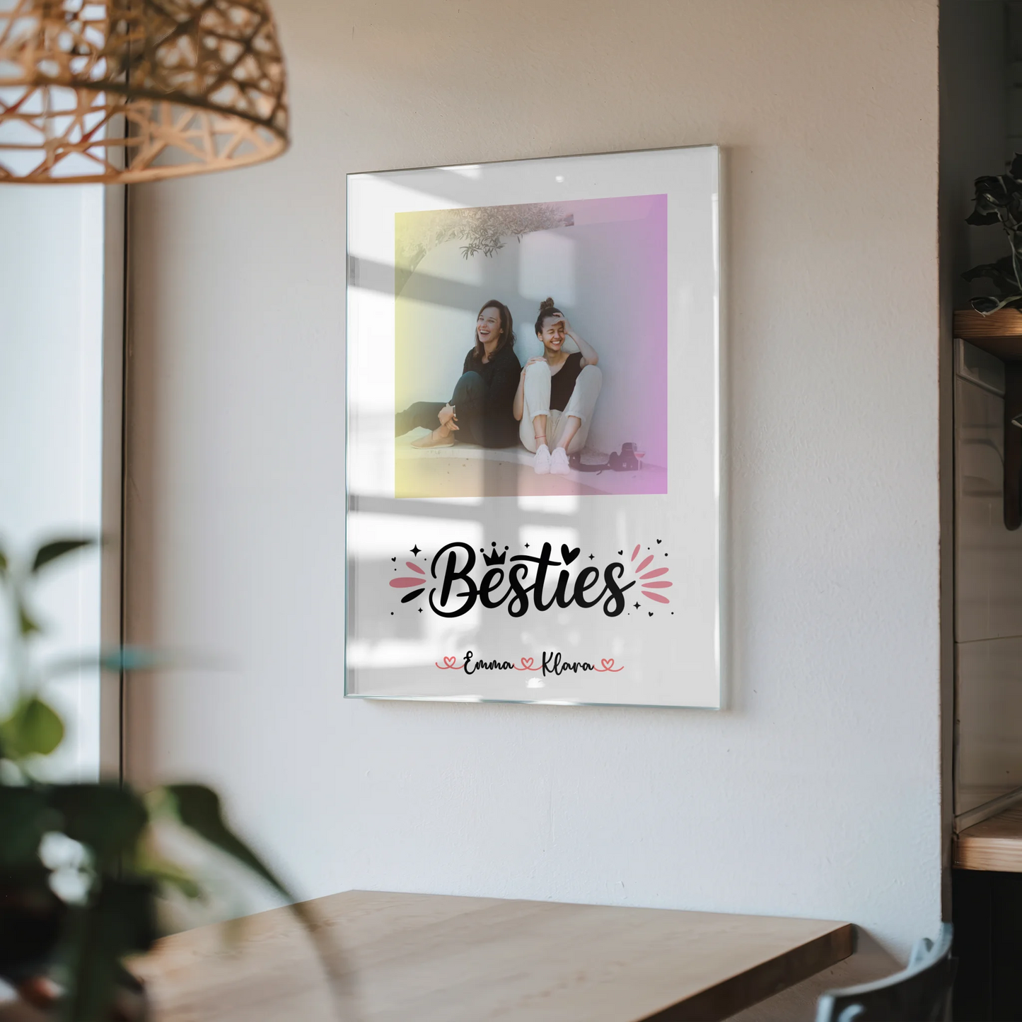 Fotogeschenk beste Freundin Acrylglas Bild mit Foto, Namen & Wunschtext personalisierbar