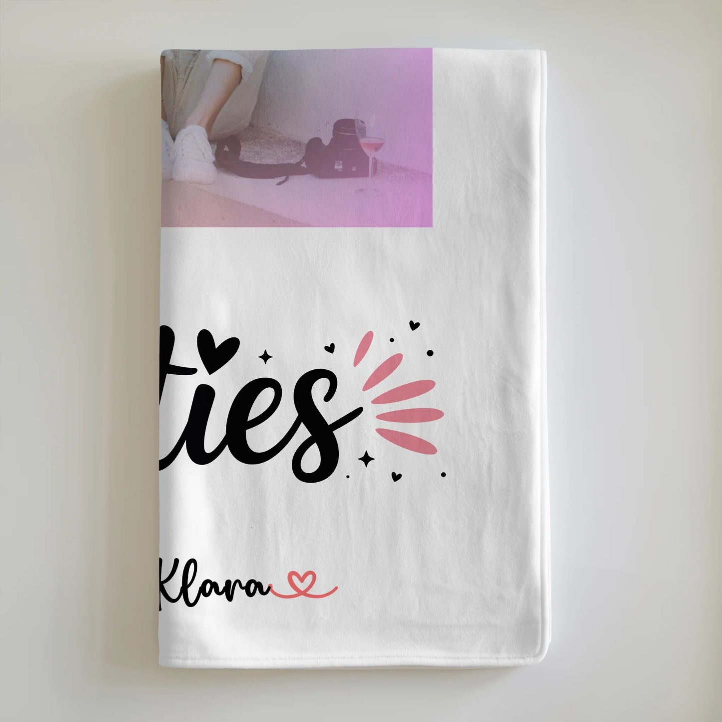 Kuscheldecke Mit Namen Besties Beste Freundin personalisiert mit 1 Foto & Wunschtext