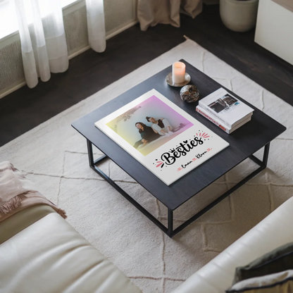 Geschenk beste Freundin Fotoboard mit 1 Foto, Namen und eigenem Spruch Besties
