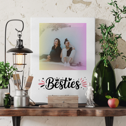 Personalisiertes Bild Freundinnen Leinwand Mit Foto, Namen & Eigenem Spruch Beste Freundin