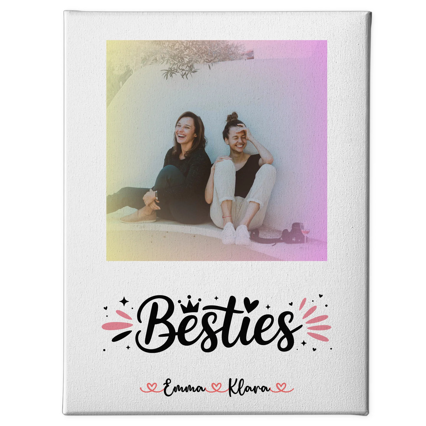 Personalisiertes Bild Freundinnen Leinwand Mit Foto, Namen & Eigenem Spruch Beste Freundin
