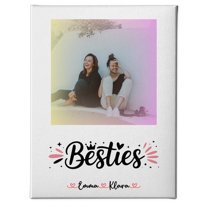 Personalisiertes Bild Freundinnen Leinwand Mit Foto, Namen & Eigenem Spruch Beste Freundin