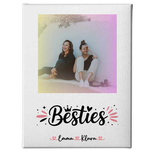 Personalisiertes Bild Freundinnen Leinwand Mit Foto, Namen & Eigenem Spruch Beste Freundin