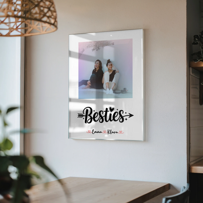 Geschenk beste Freundin Acrylglas mit Foto & Namen