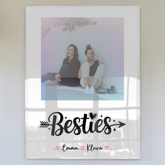 Geschenk beste Freundin Acrylglas mit Foto & Namen