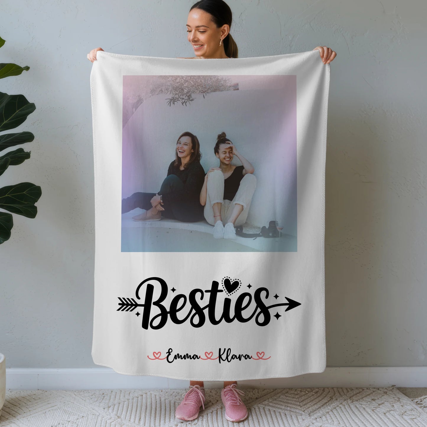 Personalisierte Decke Freundin mit Foto und Namen