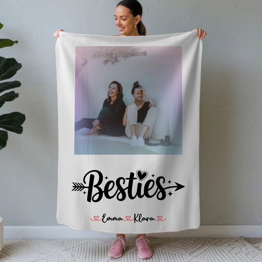 Personalisierte Decke Freundin mit Foto und Namen