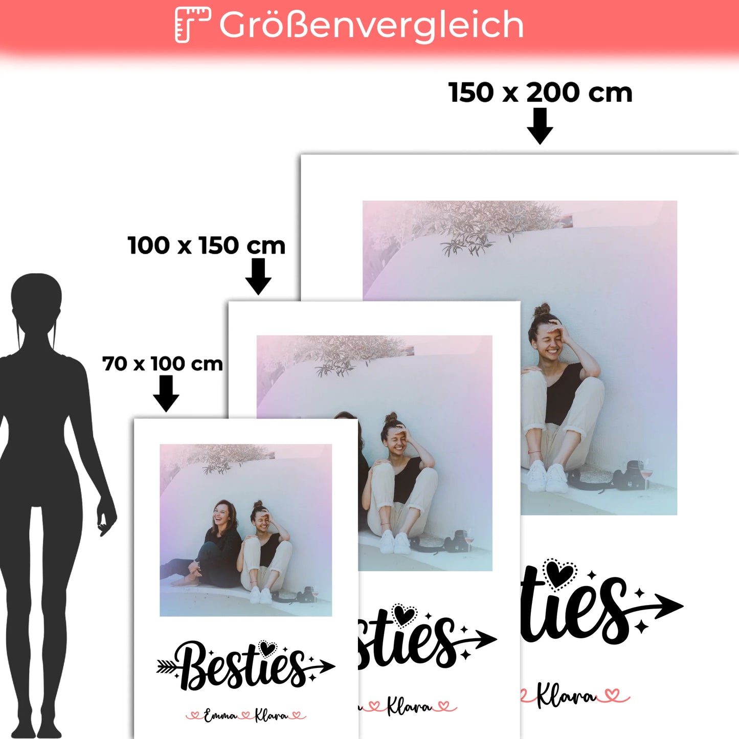 Personalisierte Decke Freundin mit Foto und Namen