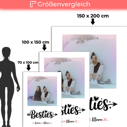 Personalisierte Decke Freundin mit Foto und Namen