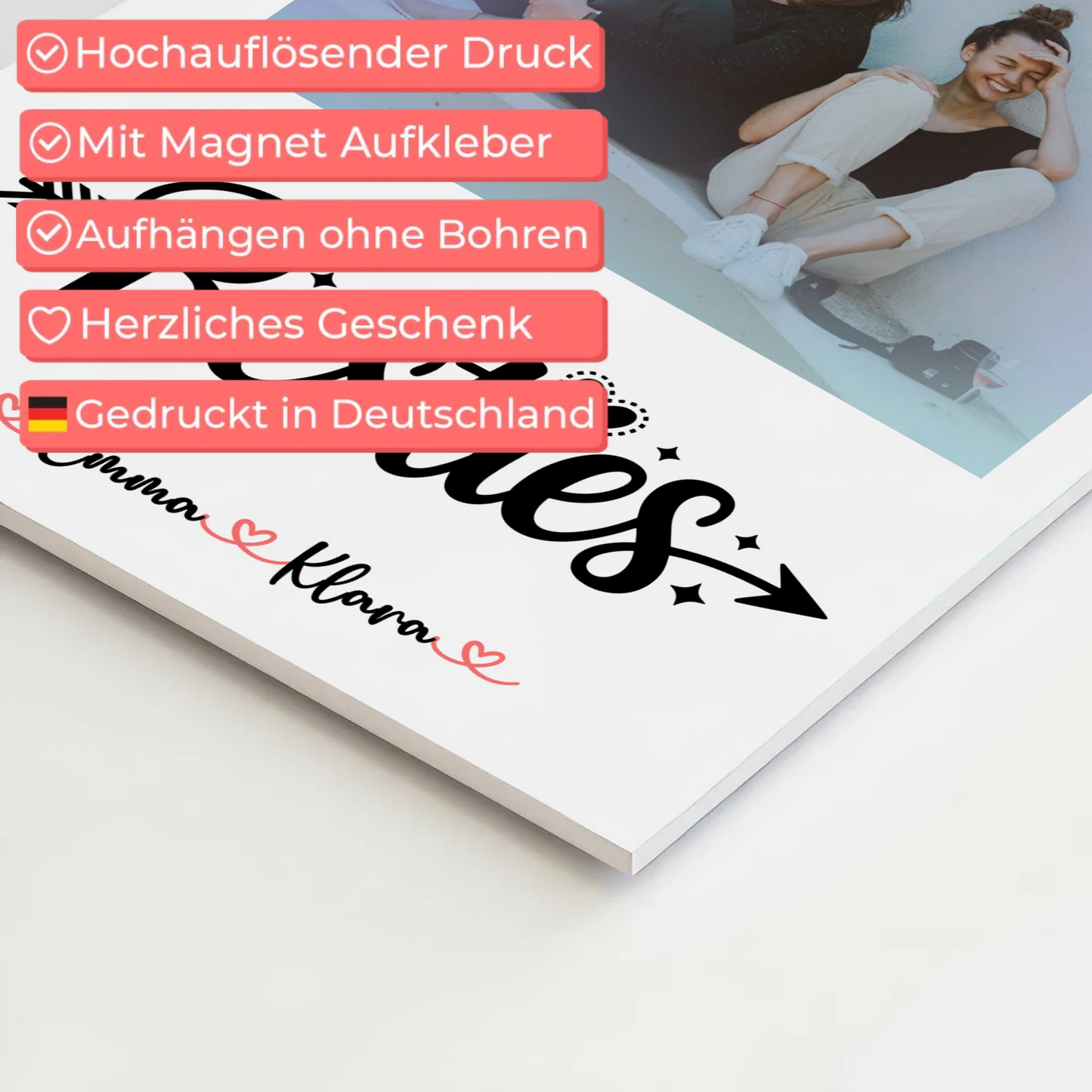 personalisierbares Fotoboard beste Freundin mit Namen